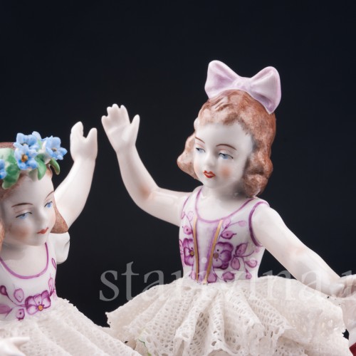 Играющие дети, кружевная, Sitzendorf, Германия, сер. 20 в