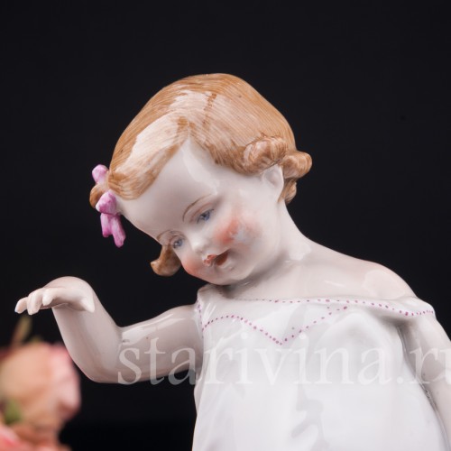 Девочка и наседка, E. A. Muller, Германия, 1890-1927 гг