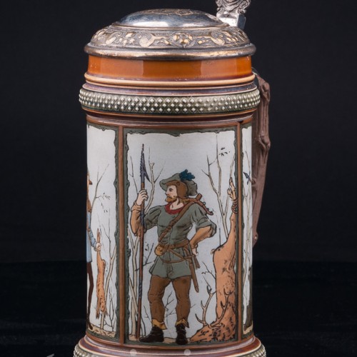 Кружка Охотники, 1/2 л, Villeroy & Boch, Германия, 1888 г