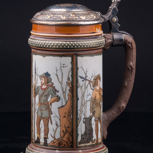 Кружка Охотники, 1/2 л, Villeroy & Boch, Германия, 1888 г