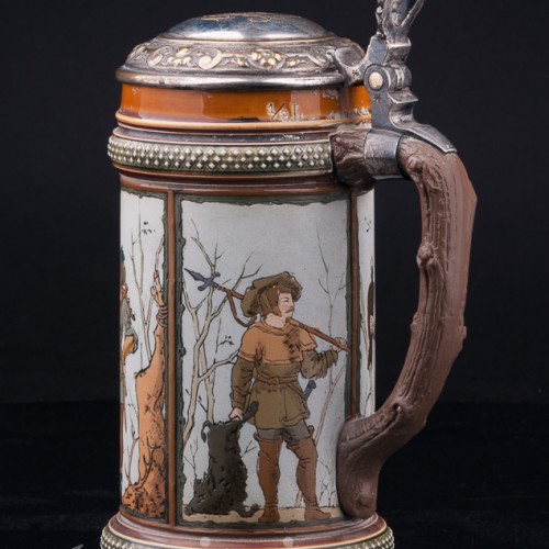 Кружка Охотники, 1/2 л, Villeroy & Boch, Германия, 1888 г