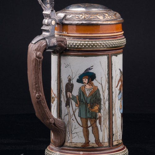 Кружка Охотники, 1/2 л, Villeroy & Boch, Германия, 1888 г