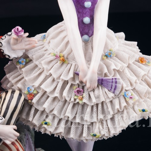 Арлекин и Коломбина, кружевная, E. A. Muller, Германия, нач. 20 в