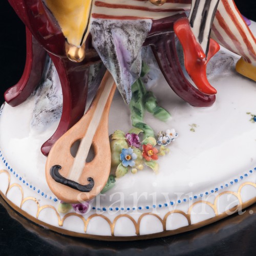 Арлекин и Коломбина, кружевная, E. A. Muller, Германия, нач. 20 в