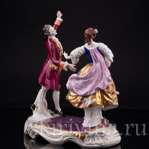 Фарфорвая статуэтка Пара на балу, Volkstedt, Германия, вт. пол. 20 в.