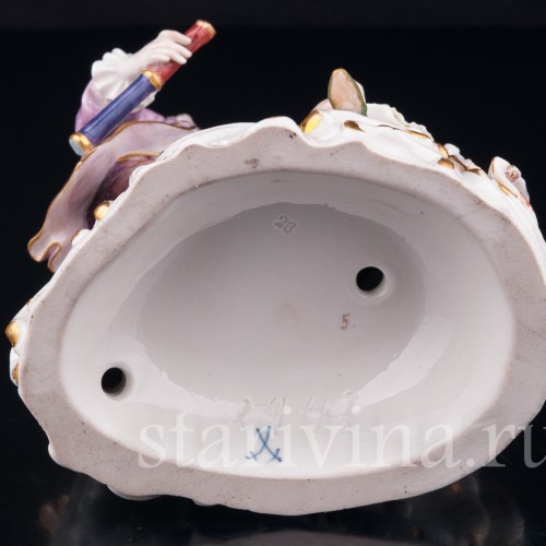 Старинная фигурка из фарфора Пара, Маскарад, Meissen, Германия, 19 в.