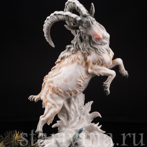 Статуэтка животного Горный козёл с ящерицей, Karl Ens, Германия, 1920-30 гг.