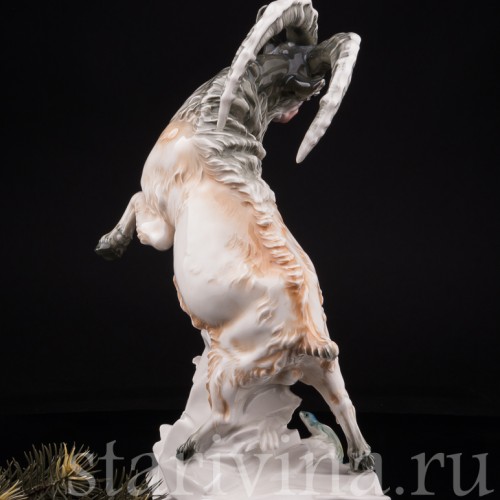 Статуэтка животного Горный козёл с ящерицей, Karl Ens, Германия, 1920-30 гг.