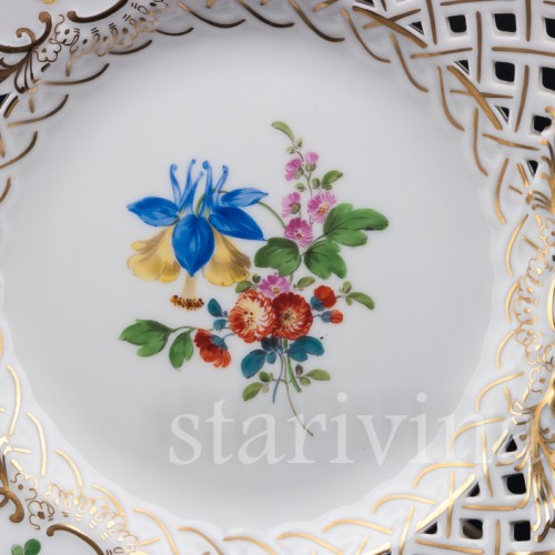 Тарелка Аквилегия, Meissen, Германия, вт. пол. 20 в