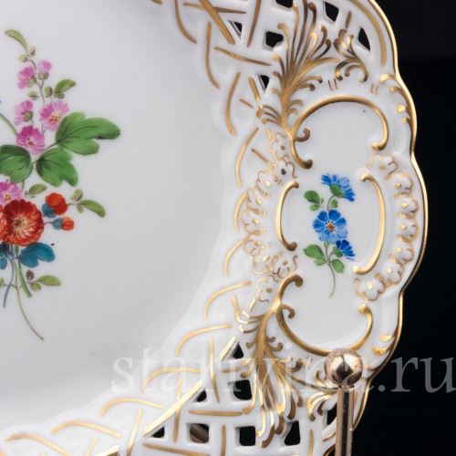 Тарелка Аквилегия, Meissen, Германия, вт. пол. 20 в