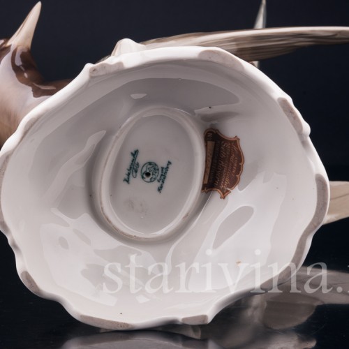 Фарфорвая статуэтка птицы Сорока, Hutschenreuther, Германия, 1955-69 гг.