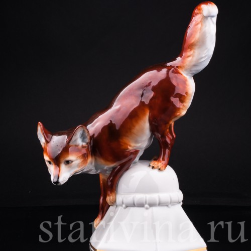 Фарфорвая статуэтка Лиса, Hertwig & Co, Германия, 1920-30 гг.