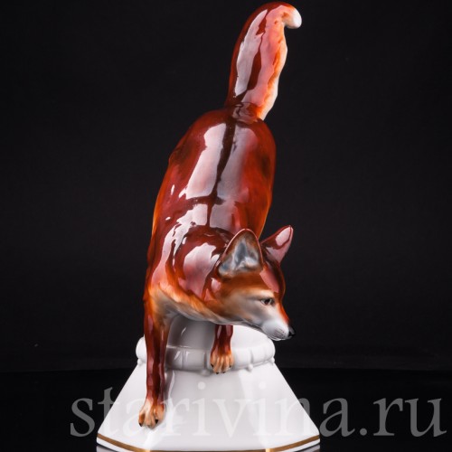 Фарфорвая статуэтка Лиса, Hertwig & Co, Германия, 1920-30 гг.