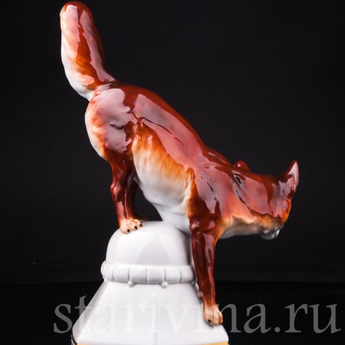 Фарфорвая статуэтка Лиса, Hertwig & Co, Германия, 1920-30 гг.