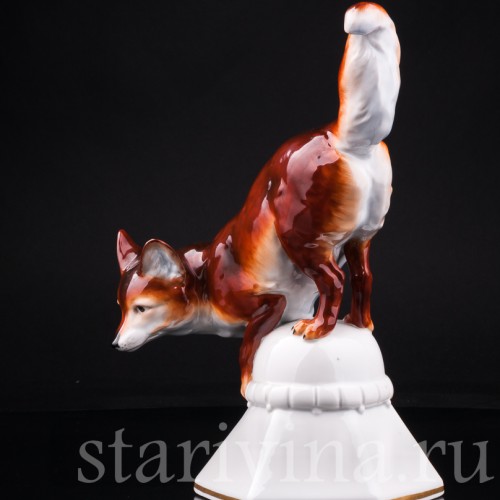 Фарфорвая статуэтка Лиса, Hertwig & Co, Германия, 1920-30 гг.