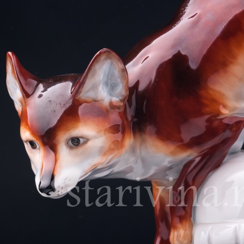 Фарфорвая статуэтка Лиса, Hertwig & Co, Германия, 1920-30 гг.