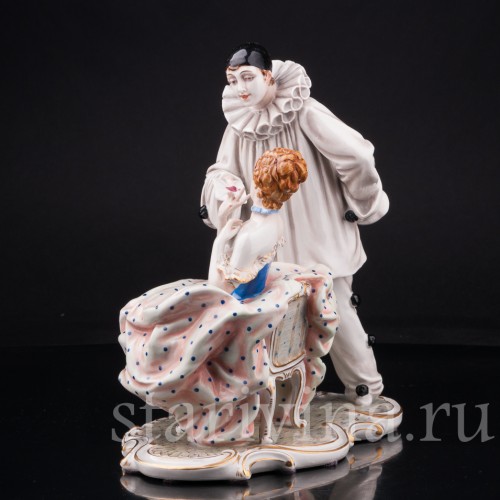 "Долгожданное письмо", Пьеро и Коломбина, Capodimonte, Италия, сер. 20 в