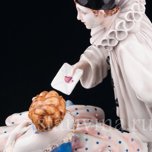 "Долгожданное письмо", Пьеро и Коломбина, Capodimonte, Италия, сер. 20 в