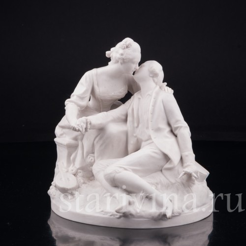 "Нежный поцелуй", романтическая пара, Sevres, Франция, 1921 г