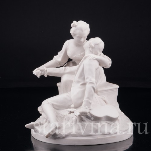 "Нежный поцелуй", романтическая пара, Sevres, Франция, 1921 г