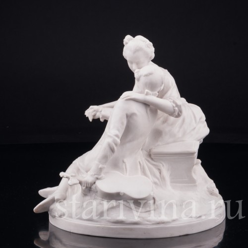 "Нежный поцелуй", романтическая пара, Sevres, Франция, 1921 г