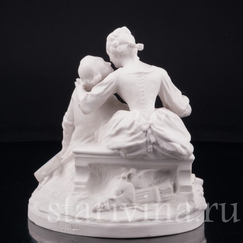 "Нежный поцелуй", романтическая пара, Sevres, Франция, 1921 г