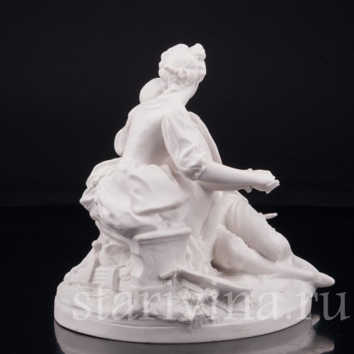 "Нежный поцелуй", романтическая пара, Sevres, Франция, 1921 г