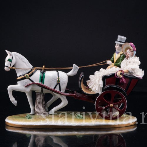 Пара на бричке, кружевная, Volkstedt, Германия, вт. пол. 20 в