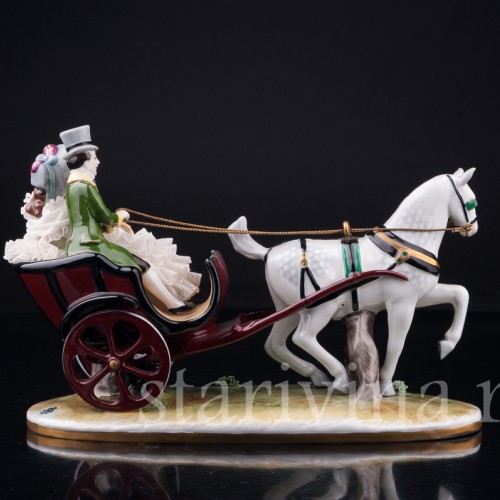 Пара на бричке, кружевная, Volkstedt, Германия, вт. пол. 20 в