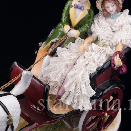 Пара на бричке, кружевная, Volkstedt, Германия, вт. пол. 20 в