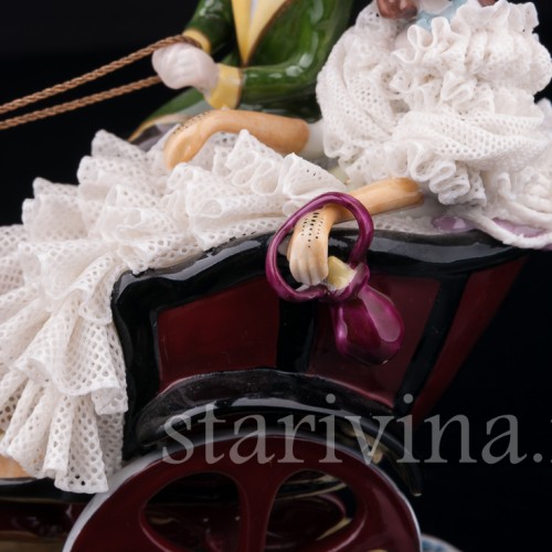 Пара на бричке, кружевная, Volkstedt, Германия, вт. пол. 20 в