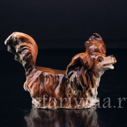 Фарфорвая статуэтка Собака Длинношерстная такса, Германия, нач. 20 в.