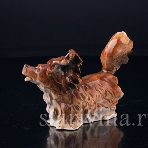 Фарфорвая статуэтка Собака Длинношерстная такса, Германия, нач. 20 в.