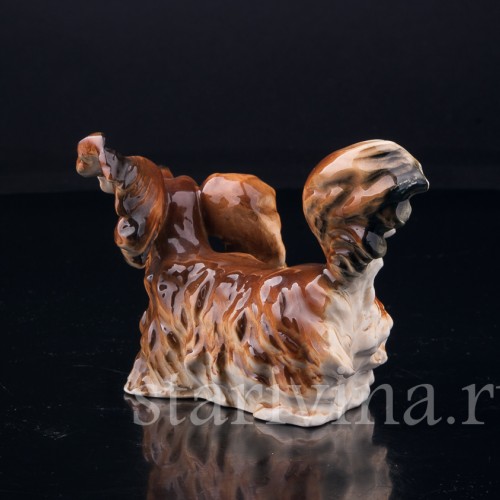 Фарфорвая статуэтка Собака Длинношерстная такса, Германия, нач. 20 в.