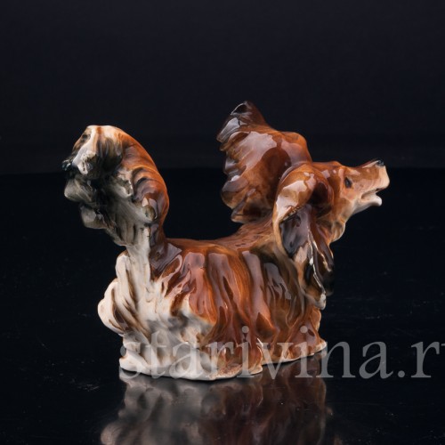 Фарфорвая статуэтка Собака Длинношерстная такса, Германия, нач. 20 в.