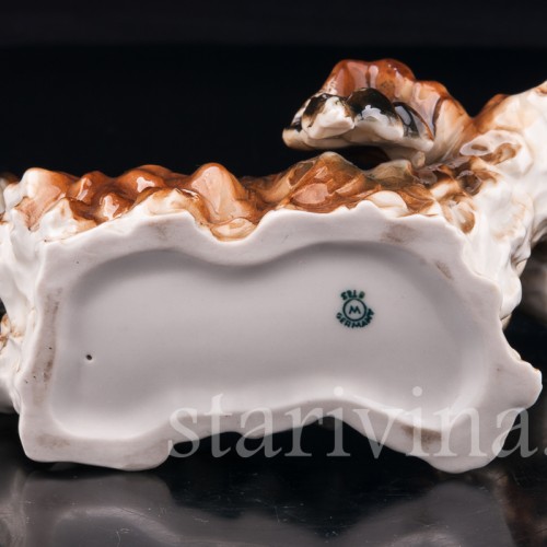 Фарфорвая статуэтка Собака Длинношерстная такса, Германия, нач. 20 в.