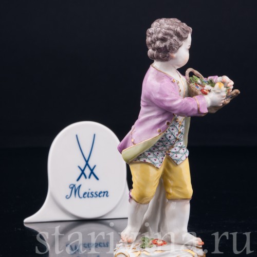 Мальчик с корзиной цветов, Meissen, Германия, 1965 г