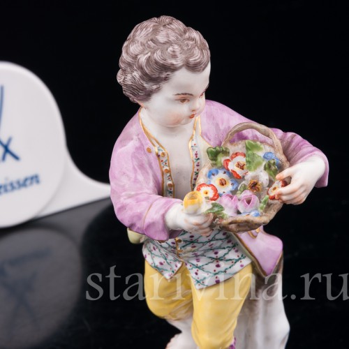 Мальчик с корзиной цветов, Meissen, Германия, 1965 г