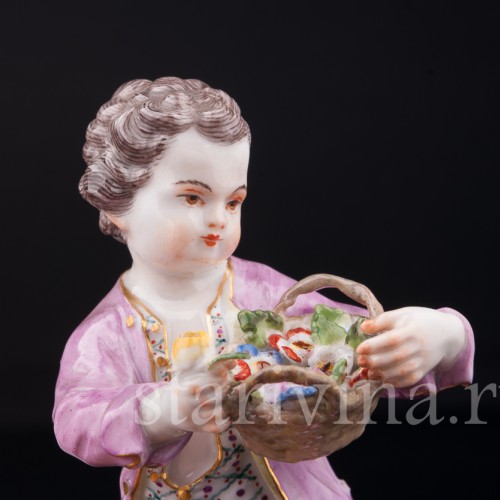 Мальчик с корзиной цветов, Meissen, Германия, 1965 г