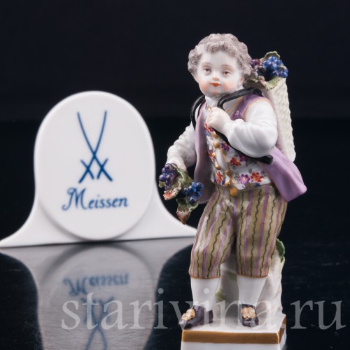 Мальчик с корзиной винограда, Meissen, Германия, 19 в