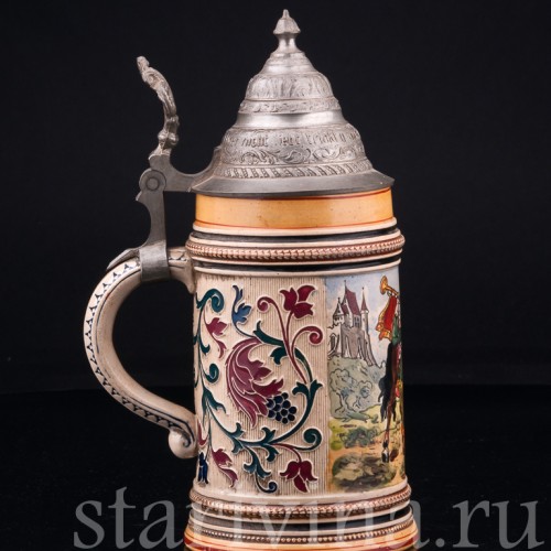 Кружка трубач из Зекингена, 1/2 л, Reinhold Merkelbach, Германия, 1880-1900 гг