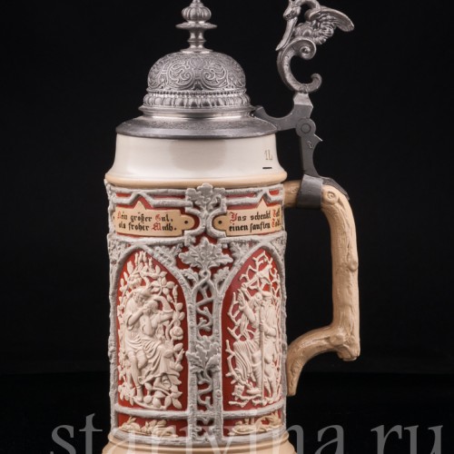 Кружка Охота 1 л, Villeroy & Boch, Германия, кон. 19 в