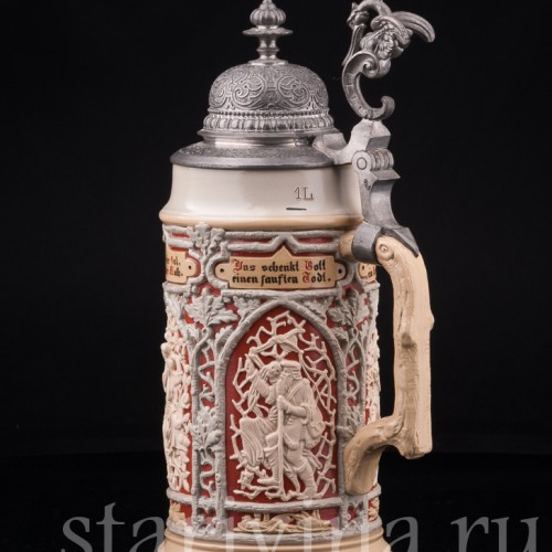 Кружка Охота 1 л, Villeroy & Boch, Германия, кон. 19 в