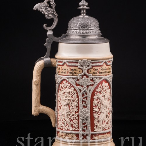 Кружка Охота 1 л, Villeroy & Boch, Германия, кон. 19 в