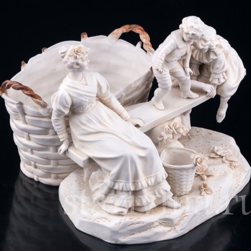 Мама с детишками на качелях, Muller & Co, Германия, нач. 20 в