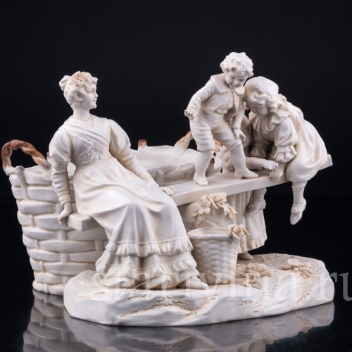 Мама с детишками на качелях, Muller & Co, Германия, нач. 20 в