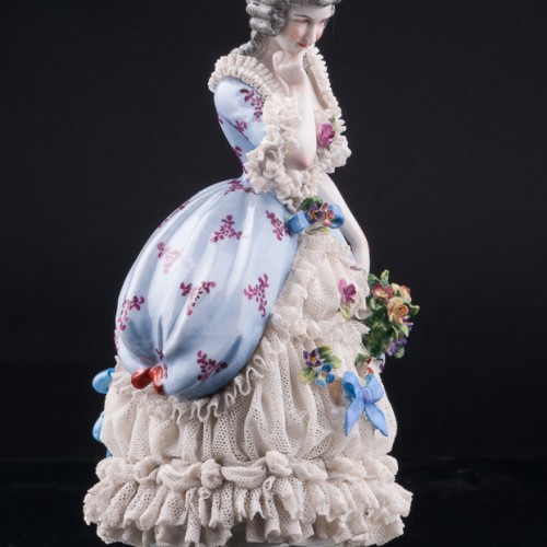 Девушка с букетом цветов, кружевная, Muller & Co, Германия, 1907-1952 гг