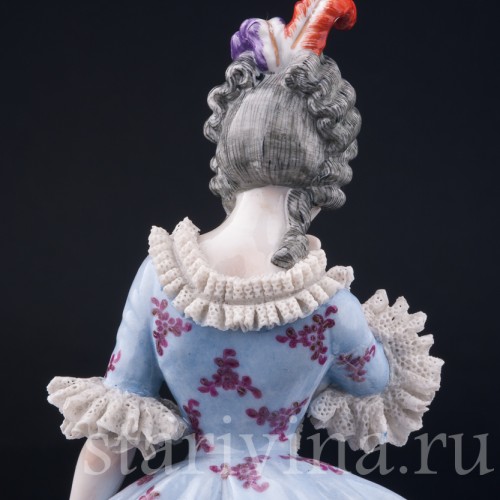 Девушка с букетом цветов, кружевная, Muller & Co, Германия, 1907-1952 гг