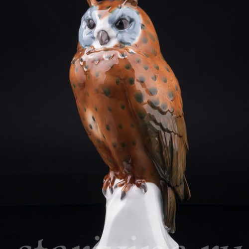 Фигурка птицы из фарфора Ушастая сова, Goebel, Германия, 1923-49 гг.