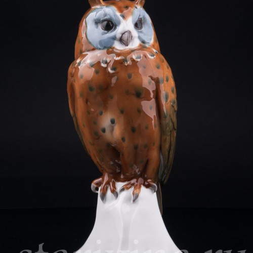 Фигурка птицы из фарфора Ушастая сова, Goebel, Германия, 1923-49 гг.